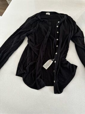 Wilfred Black Lightweight Button-Front Cardigan